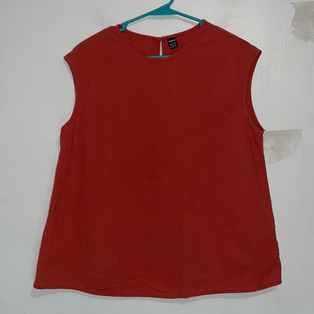 (2/$15) Size M Women's Shein Burnt Orange Tank Top Blouse